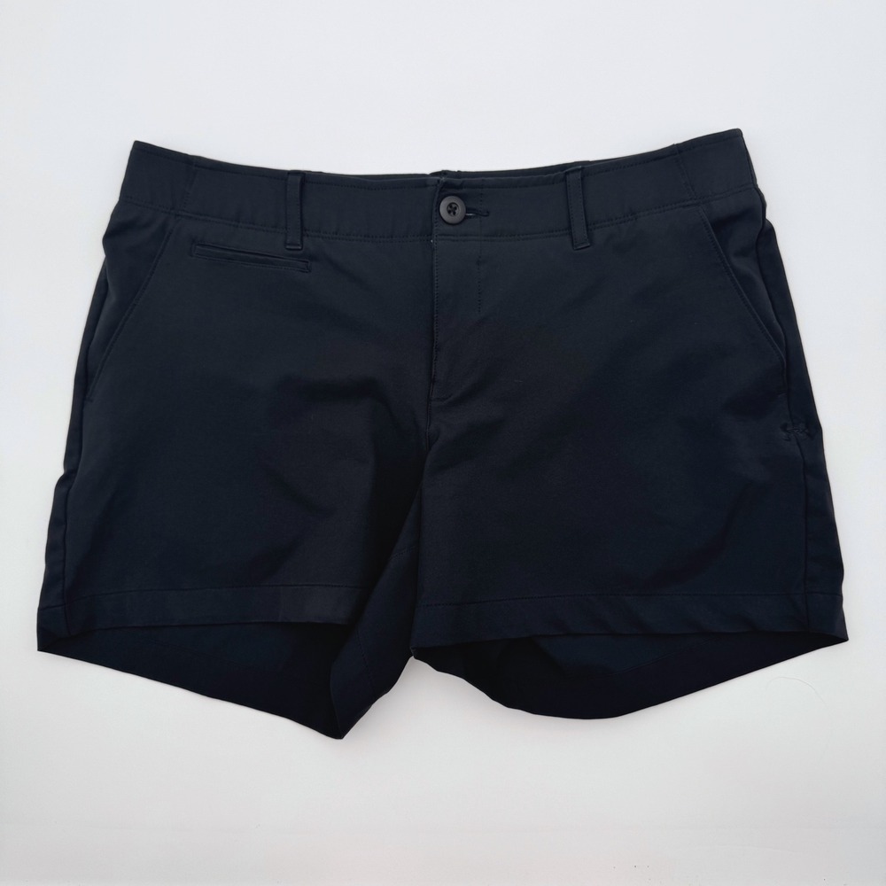 Under Armour Womens Black HeatGear Link Golf Shorts Size 10 Fitted Stretch